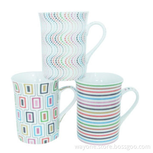 Porcelain Mugs with Stripe Design, Suitable for Promotional Gift